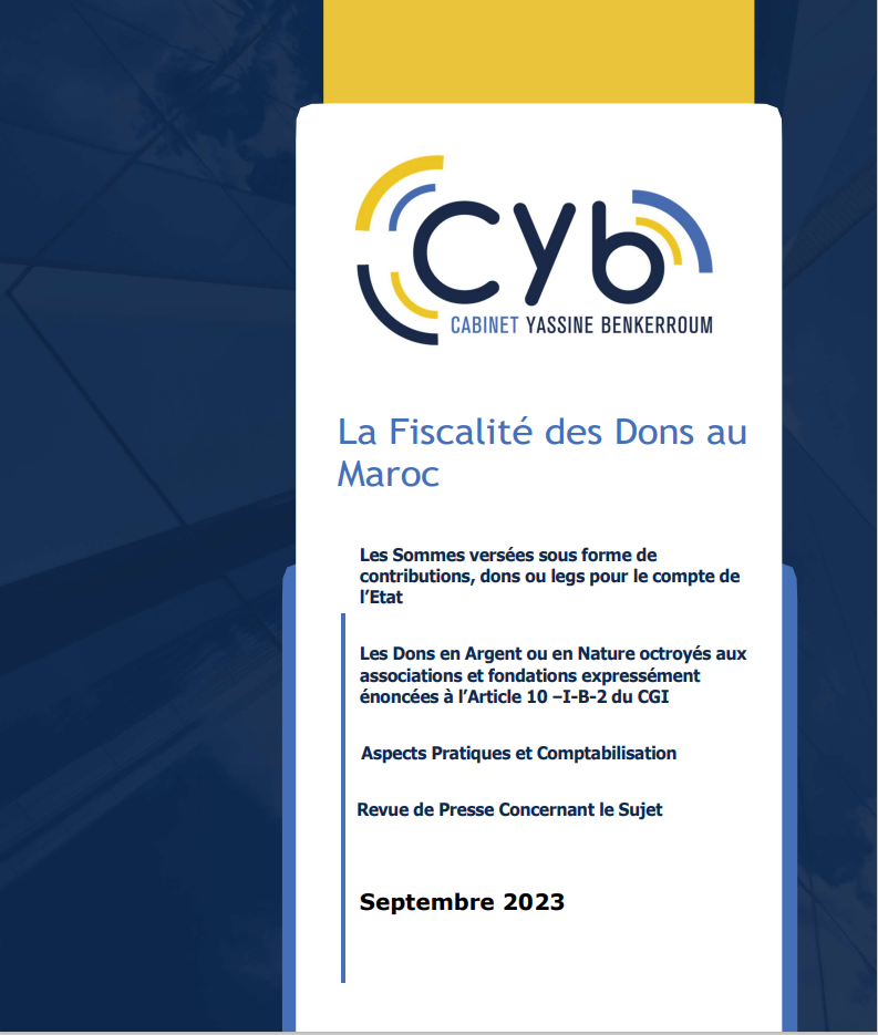 Septembre Fiscalit Des Dons Au Maroc Expert Comptable Rabat